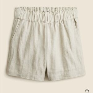 NWT J. Crew High Waist Linen Pull On Shorts - Tan